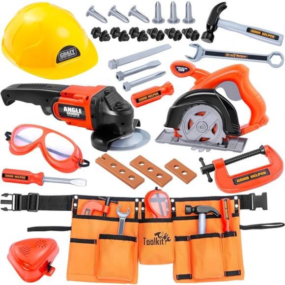 Kids Tool Belt- Kids Tool Set Pretend Construction Toy, Toddler Tool Set - Picture 1 of 7